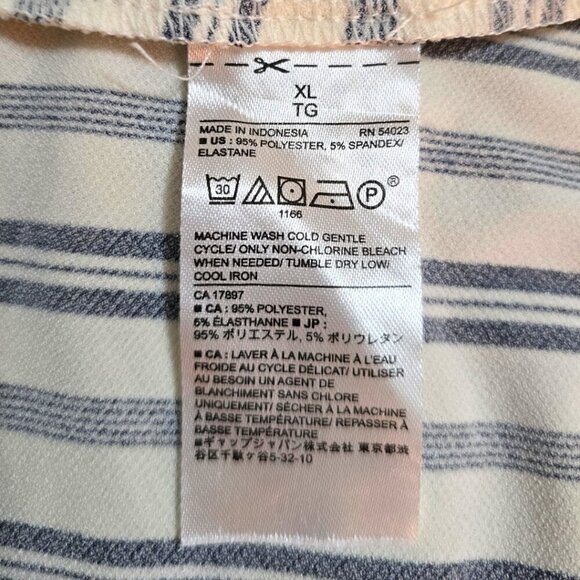 Banana Republic Stripe Asymmetrical Fit and Flare Sleeveless Dress Sz XL - Picture 6 of 7